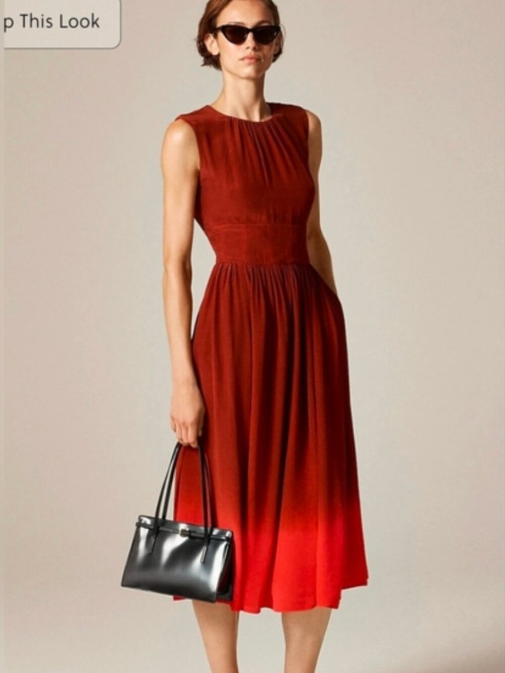 NWT! J. CREW Cinched-waist Midi Dress in Dip-Dyed Crepe de Chine Size 8 - Picture 1 of 6